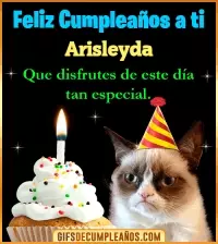 GIF Gato meme Feliz Cumpleaños Arisleyda